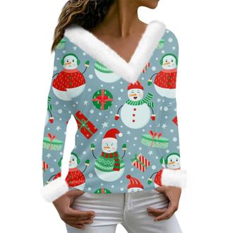 Generic Your Orders My Account Black of Friday Winter Sweatshirt Women Womens Autumn Winter Plush Collar Cuffs Christmas Print Loose Casual Long Sleeved T Shi