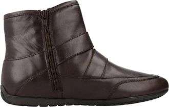 Geox D NEW Moena Laarzen - Dames - Enkellaarsjes - Bruin - 35 EU - Leer - Schoenen