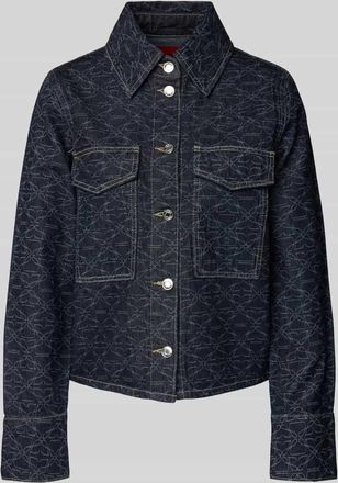 HUGO BOSS Jeansjacke mit Umlegekragen Modell Gadison in Dunkelblau, Größe XXL