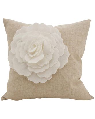 Saro Lifestyle Felt Flower Pillow