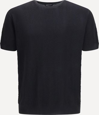Giorgio Armani Maglione in cotone e seta a maniche corte Man 46