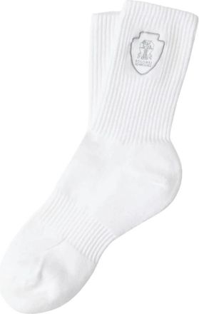 Brunello Cucinelli Rib Knit Sokken - Heren - Sokken - Wit - S - Katoen - Ondergoed