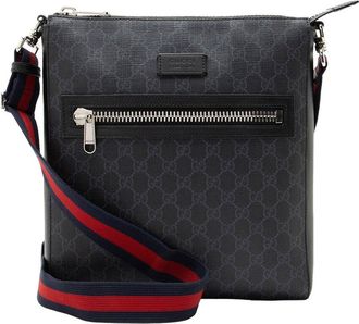Gucci Black Gg Supreme Canvas Medium Messenger (Authentic Pre-Loved)