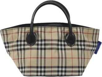 Burberry Pre-owned Handbags, female, Beige, Size: ONE SIZE Pre-owned Nylon Tote