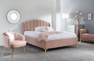 GFW Pettine End Lift Ottoman Storage Bed in Pink | Size: King