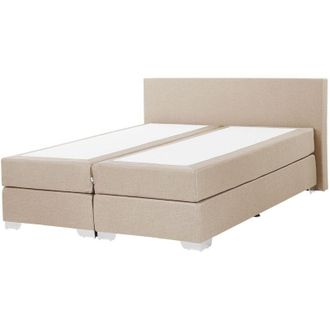 Beliani Beliani - Letto Boxspring in Tessuto Beige con Materasso a Molle 160 x 200 cm President