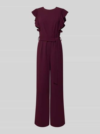 Apricot Jumpsuit mit Bindeg&uuml;rtel in Bordeaux, Gr&ouml;&szlig;e XXL