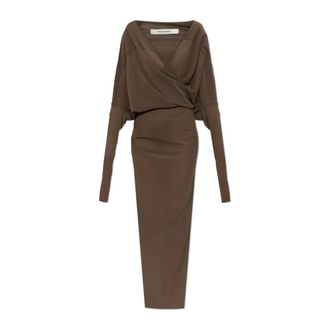 Entire studios Maxi Dresses, female, Brown, Size: XS Draped Dress