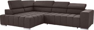 Exxpo Sofa Fashion Ecksofa »Elias, aktuelle Kreuzsteppung im Sitz, bequem, L-Form« mit Kopf- bzw. Rückenverstellung, wahlweise mit Bettfunktion