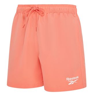 Reebok Badeshorts REEBOK Yale, Herren, Gr. XL, N-Gr, orange (sunset coral), Microfaser, Polyester, clean, unifarben, Badehosen Badeshorts, mit Kordelzug und 