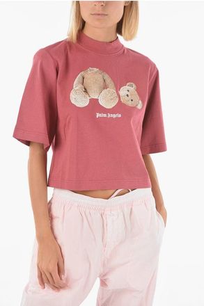 Palm Angels T-shirt CROPPED BEAR Crew Neck size Xxs