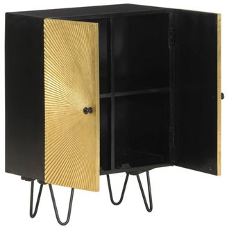 Berkfield Home Sideboard 55x30x75 cm Solid Wood Mango in Gold | Size: 55 x 30 x 75 cm