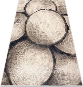 RugsX Rugsx - Carpet fusion 9612 cream / beige - Tree wood, modern, abstract beige 140x190 cm