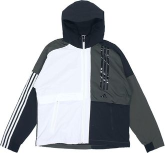 adidas O2 Wb Cb Fleece Lined Logo Casual Sports Hooded Jacket White FM9398