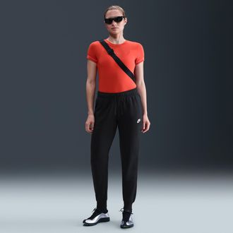 Nike Womens Nike Sportswear Club Fleece Mid-Rise Jogger Pants in Black | DQ5191-010