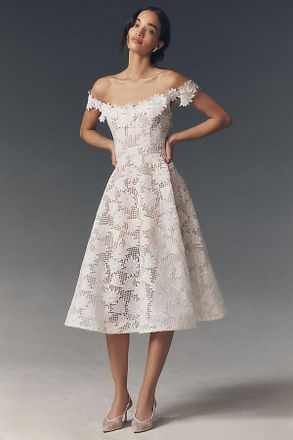 Helsi Valentina Off-Shoulder Lace Fit & Flare Midi Dress