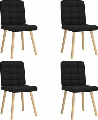 vidaXL Sillas De Comedor 4 Unidades Tela Negras Vidaxl