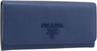 Prada Pre-owned Long Wallet - Dames - Vintage Accessoires - Blauw - ONE Size - Leer - Vintage