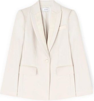 Motivi Gestructureerd Cady Jasje met Satijnen Details - Dames - Blazers - Wit - L - Satijn - Jassen