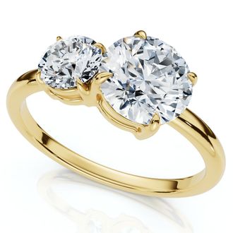 Pompeii3 1 1/2Ct Two Stone Toi Et Moi Diamond Ring 14k Gold or Pt Lab Grown