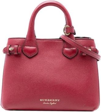 Burberry Pre-owned Handbags, female, Red, Size: ONE SIZE Pre-owned Leather Tote