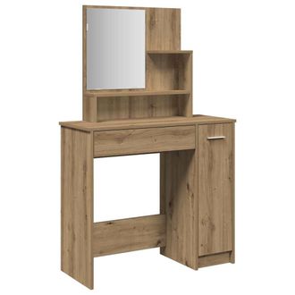 vidaXL Tocador Con Espejo Roble Artisan 86,5x35x136 Cm Vidaxl