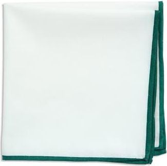 ConStruct Pipe Trim Cotton Pocket Square in White/Hunter at Nordstrom Rack