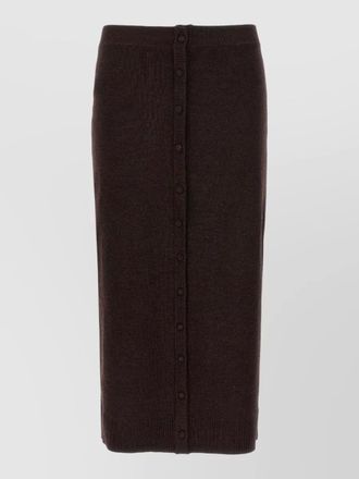 Victoria Beckham button detail midi knit skirt