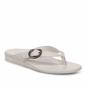 Vionic Womens Grove Thong Sandals In Sea Salt Leather