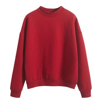 Generic Daily Deals Clearance Tunic Sweatshirt for Women UK Woman Solid Color Sweatshirts Oneck Custom Logo Knitted Pullovers Thick Autumn Winter Todays Deals