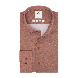 R2 Amsterdam Overhemden, Heren, Oranje, L, Stijlvol Overhemd