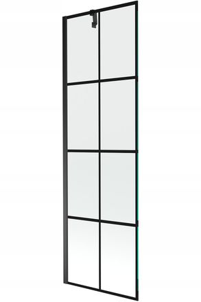 Desconocido Desconocido - Mampara De Ba&ntilde;era 1 Hoja Vidrio Transparente, 60x150 Cm, Perfil Negro