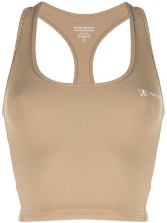 Sporty & Rich Runner Script Sports tank top - women - Elastane/Nylon - M - Brown