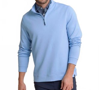 Southern Tide Schooner Quarter Zip Pullover In Ocean Channel