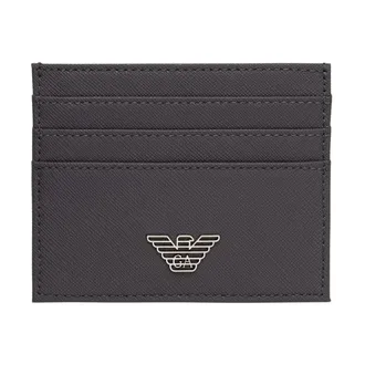 Emporio Armani Accessoires, Heren, Bruin, ONE Size, Leer, Kaarthouder en sleutelhanger set