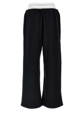 Alexander Wang Cotton Wide-Leg Joggers - Black