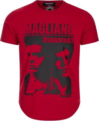 Dsquared2 Rode T-shirts en Polos - Heren - T-shirts - Rood - S - Katoen - Tops