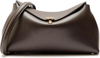 Toteme T-lock Leather Clutch - Chocolate - One Size