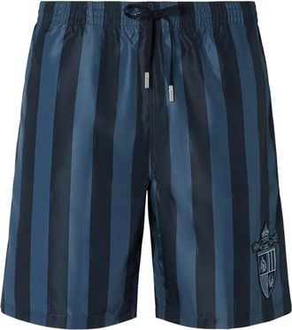 Fendi Badmode, Heren, Blauw, L, Polyester, Crest Zwemshorts