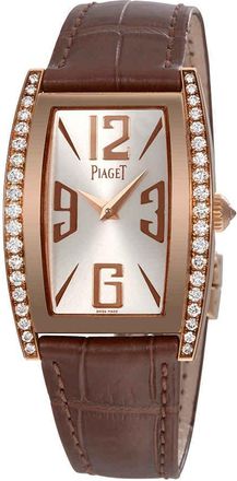 Piaget Limelight Silver Dial Brown Leather Ladies Watch G0A35090