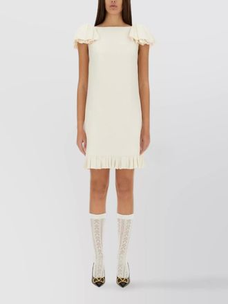 Valentino silk blend crepe couture knee-length dress