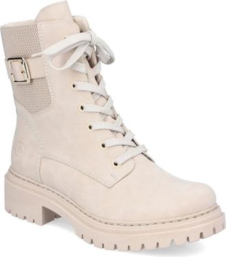 Rieker Beige Casual Gesloten Booties - Dames - Veterlaarzen - Beige - 37 EU - Schoenen