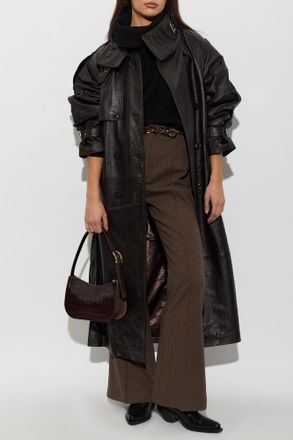 Gestuz Leather Coat Gzcroline, Womens, Brown