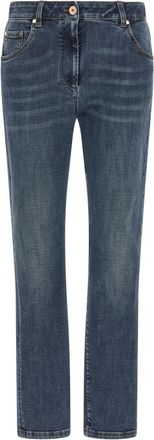 Brunello Cucinelli Slim-fit Jeans - Dames - Slim Fit Jeans - Blauw - S - Katoen - Jeans