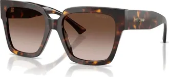 Jimmy Choo London Vierkante Zonnebril - Dames - Zonnebrillen - Bruin - 54 MM - Accessoires