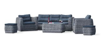 DCB Garden Sal&oacute;n de jard&iacute;n 7 plazas de resina trenzada