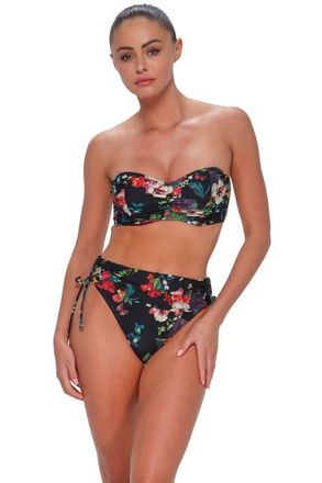 Sunsets Loretta Bandeau Bikini Swimsuit Top - DD Cup in Fleur Noire at Nordstrom, Size 38