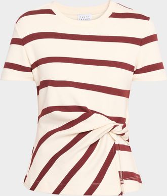 Tanya Taylor Carlita Short-Sleeve Twist Top