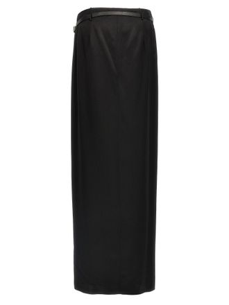 Tom Ford Silk Satin Wrap Skirt - Black