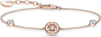 Thomas Sabo Armband Cirkels met Witte Stenen Ros&eacute;goudkleurig A1882-416-14-L19V - Dames - Armbanden - Geel - ONE Size - Accessoires